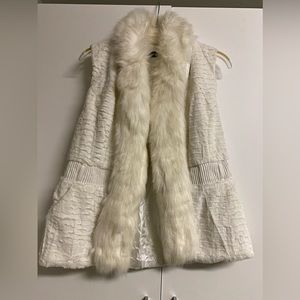 White Faux Fur Vest